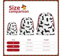 Black Dogs Dachshund Dog Print Gift Reusable Bag Drawstring Festive Birthday Presents Daily Storage Office Supplies