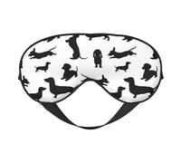 Black Dogs Dachshund Dog Print Soft Eye Mask Lightweight Sleep Aid Breathable Blackout Travel Nap Yoga Meditation