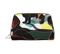 Black Dogs Dachshund Dog Printed Small Makeup Bag Portable Leather Make up Bag Travel Zipper Cosmetic Bags Organizer for Women
