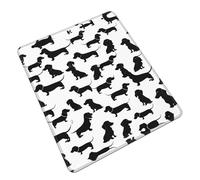 Black Dogs Dachshund Dog Stitched Edge Mouse Pad - 3mm Rubber Base Desk Mat for Office Work Gaming, Non-Slip Keyboard Pad, Vertical Rectangle