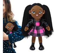 Black Dolls - African American Baby Doll with Gentle Fabric Cute Outfit, Encourages Imaginative Role Play for Emotional Learning, Educational Toy Girls Cloth Doll Nursery Bedtime 11 Inch