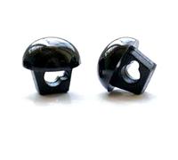 Black Dome Mushroom Shank Buttons 9mm (24)