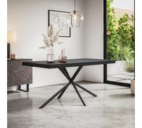 (Black) Donni 4-6 Seater Dining Table w Black Legs