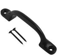 Black Door Bows Pull Handles 4 Inch Sliding Barn Door Handle Retro Bow Shaped Garden Gate Garage Shed Cabinets Door Grab Handles with Screws Pack of 1