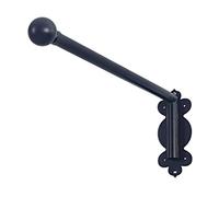 Black Door Curtain Rail with Swing Arm Rod, Finials - 70cm/28IN for Side Panels & Front Door