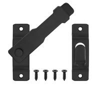 Black Door Latch, Stainless Steel Gate Latches, Garden Gate Locks for Wooden Gates, Barn Sliding Door Lock Bolts, Buckle Cam Safety Door Bolt Flip Latch for Cabinet Garage Window Closet Door, 4.45"