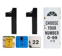Black Door Numbers Stick On, 0-99, Letters A, B, C, D, 3'' House Numbers Self Adhesive Stickers, For Doors, Mail Boxes, Hotel Rooms (11)
