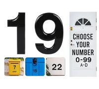 Black Door Numbers Stick On, 0-99, Letters A, B, C, D, 3'' House Numbers Self Adhesive Stickers, For Doors, Mail Boxes, Hotel Rooms (19)