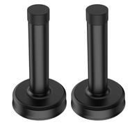 Black Door Stop, 2 Pack Door Stoppers for Skirtings, Wall Protection and Noise Reduction Solution, Modern Matte Finish for Home and Office Use