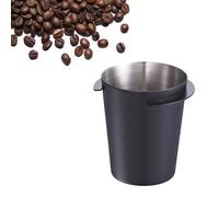 Black Dosing Cup, 53mm Espresso Coffee Dosing Cup Coffee Grinder Powder Feeder Barista Tool, Stainless Steel
