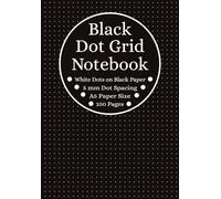 Black Dot Grid Notebook: Dotted Black Paper, A5 Paper Size, 5mm Spaced Dots, 100 Pages