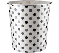 (Black Dot (Pack Of 2)) MantraRaj Pack of 2 Plastic Waste Paper Basket Bin Round Open-Top Trash Can 7.7 Litre Rubbish Bin