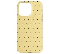 Black Dotted On Butter Yellow Boho Classic Cute Polka Dot Case for iPhone 15 Pro Max
