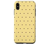 Black Dotted On Butter Yellow Boho Classic Cute Polka Dot Case for iPhone XS Max