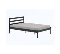 Black Double Bed Frame 4FT6 Bedstead Birlea Luka Solid Pine Traditional Design