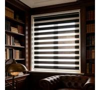 Black Double e 31x50 cm No Drill Light Filtering or Blackout Wall ed s Perfect Sune for & Doors