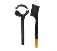 Black Double Ended Coffee Cleaning Brush Featuring Curved Heads For 51mm 58mm Group Soft Bristles Long Handle Deep Reach Espresso Machine Maintenance Tool Detachable Design Two Piece Set Home(58mm)