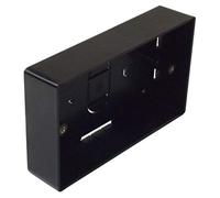 BLACK Double Gang BACKBOX 32mm Deep ABS Wall Mount Pattress Back Box 2 GANG (1)