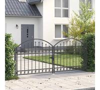 vidaXL Fence Gate ASSEN – 301 x 175.5 cm Steel Grey, Lockable