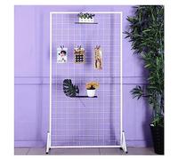 Black Double Gridwall Panels Tower with Wheels - Versatile Wire Grid Wall Display Stand for Art, Retail, and Craft Fairs - 100x60CM Partition Screen Mesh