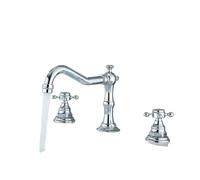 Black Double Handle Bathroom Tub Mixer TapHot & ColWater 3 Hole Faucet for Stylish Bathroom Upgrade