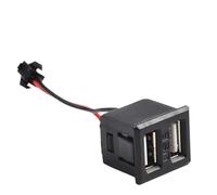 Black Double Layer Female Charging Socket with Cable Connector, 5V 2A Rated Voltage, Compact 22.5x20mm Size, for Durable Plastic Panel for Business and I(C)