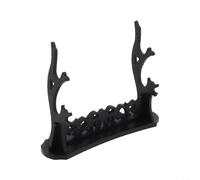 Black Double-Layer Sword Display Stand for Collectible Knives, Daggers & Blades - Plastic Wall-Mounted Rack, 11 x 8.5 cm