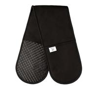 Black Double Oven Gloves Heat Resistant Silicone Oven Mitts Pair | Non-Slip Silicone Oven Gloves Double Oven Mitt | Machine Washable Thick Potholders Home & Kitchen Accessories.