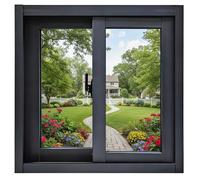 Black Double-Pane Insulated Sliding Window for Basement Chicken Shed or House Replacement - 20"x14" Energy-Efficient Design