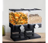 (Black) Double Square Cereal Dispenser