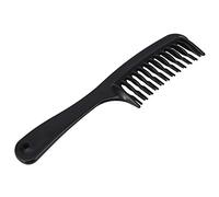 Black Double Tooth Detangler Hair Comb Shampoo Comb with Handle for Long Curly Wet Hair