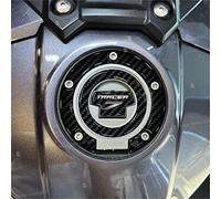 BLACK DOVES GRAPHICS 3D Resin Stickers 5 Bolt FUEL CAP Protection compatible with Yamaha Tracer 7 2021 (Carbon-Grey)