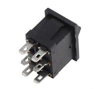 Black DPDT Rocker Switch ON-OFF-ON, 6-Pin Panel Mount, 21 x 15 mm, 6 A / 250 For VAC | 10 A / 125 For VAC, KCD1 Type, Industrial Control & DIY Electronics