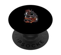 Black Dragon and Tiger - Bold Urban Aesthetic PopSockets Adhesive PopGrip
