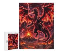 Black Dragon Attacking Ancient City Adult Puzzle, 500 PCS, Relaxing Jigsaw Activity, A Satisfying Project for Experienced Puzzlers, for Family Fun