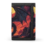 Black Dragon Doomsday Cloth Wallet Card with Holder Trifold Pocket Slim Wallets