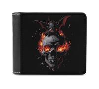 Black Dragon Fire Skull Bifold Wallet PU Leather Credit Card Holder Wallets Slim Front Pocket Money Clip