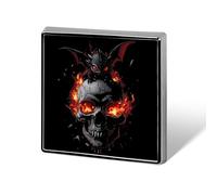 Black Dragon Fire Skull Button Pins Square Badge Personalized Button Brooch Lapel Pins for Women Men Gifts
