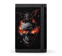 Black Dragon Fire Skull Trifold Wallets Slim Credit Card Holder Wallet Coin Purse Front Pocket Wallets for Men