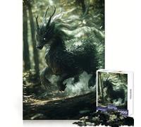 Black Dragon in Forest 1000 Piece Jigsaw Puzzles for Teenagers Jigsaw Think Training Stress Free Fun Defined Edges Holiday Present (38x52cm)