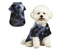 Black dragon pattern S Pet Hawaiian Shirt for Small Dogs-Cute Summer Beach Outfit for Puppy, Soft Breathable Cat Clothes with Buttons