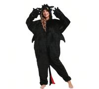 (Black Dragon, S Fit 145-155cm) Kigurumi Onesie Cartoon Pajamas For Adult Women Men Animal Pyjamas How to Train your toothless Pajama Dragon Cosplay Costume