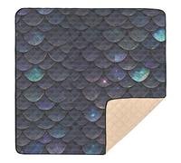 Black Dragon Scales Large Stylish Baby Gym & Activity Mat for Indoor Outdoor Portable Tummy Time Mat for Baby Toddler Infant, 50'' x 50''
