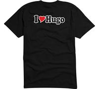 Black Dragon - T-Shirt Man Black - I Love with Heart and Name - I Love Hugo M
