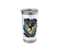 Black Dragon with Lightning - Fantasy Stainless Steel Insulated Tumbler
