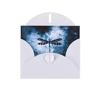 Black Dragonfly Greeting Card With Envelope, Birthday Card, Christmas Card, Invitation Card, 3 Colors