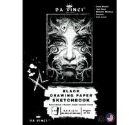 BLACK DRAWING PAPER SKETCHBOOK BY Da Vinci: Illustration paper , Black paper sketch pad, and Art supplies