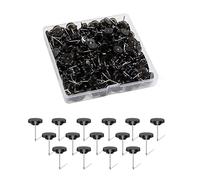 Black Drawing Pins for Cork Board,120 Pcs Push Pins for Notice Board,Thumb Tacks for Wall Hangings,Flat Head Push Pins for Bulletin Board,Plastic Thumb Tacks Steel Point in Reusable Box