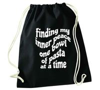 Black Drawstring Bag Finding My Inner Peace One Bowl of Pasta at a Time | Cotton