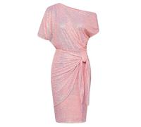 Black Dress Dresses for Women Women's Sequin Sparkly Glitter Dress One Shoulder Ruched Bodycon Fashionable Temperament Comfortable Simple Elegant Plain Colour